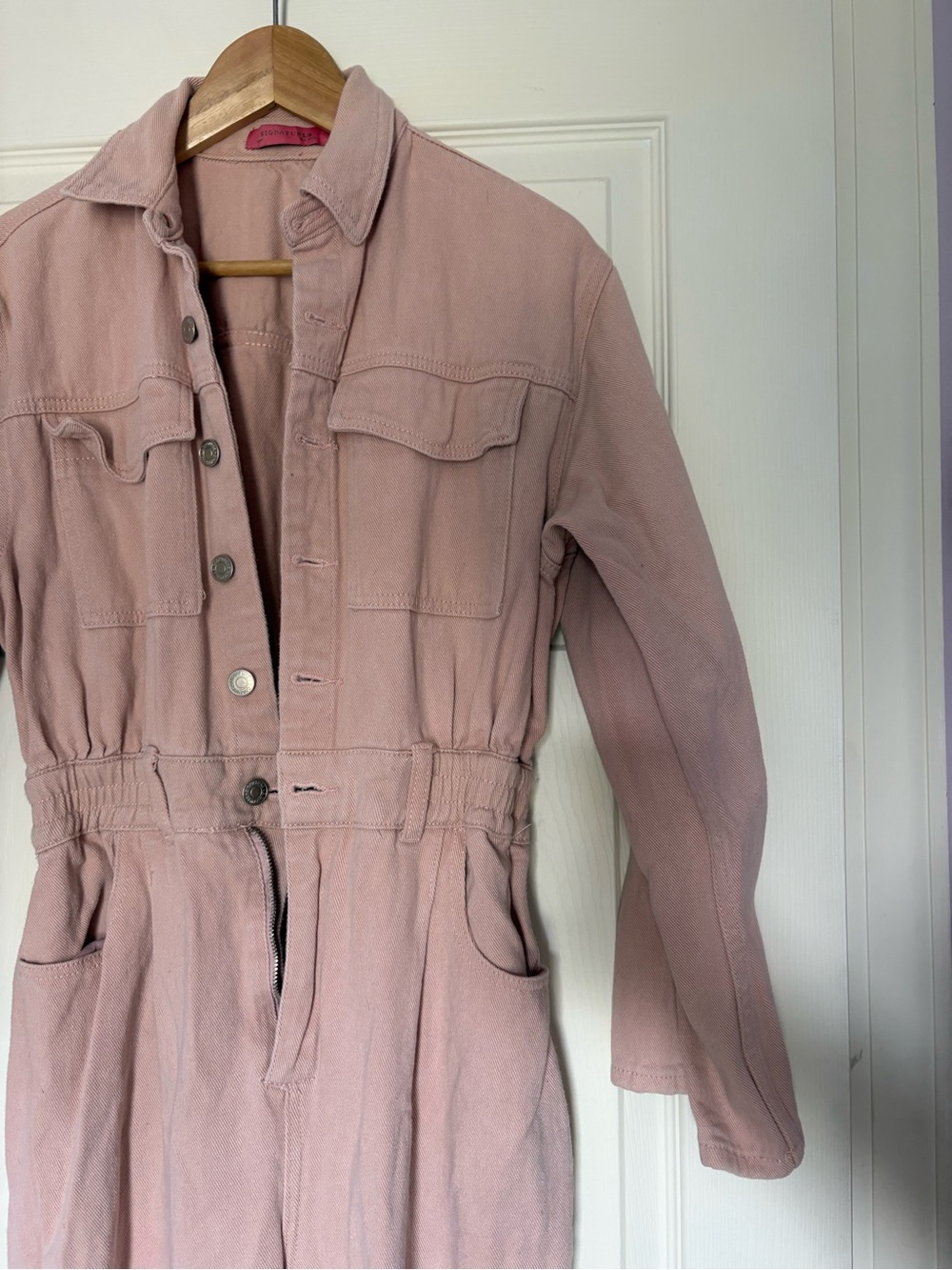 Dusty Rose Denim Jumpsuit